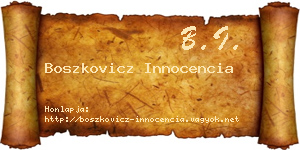 Boszkovicz Innocencia névjegykártya